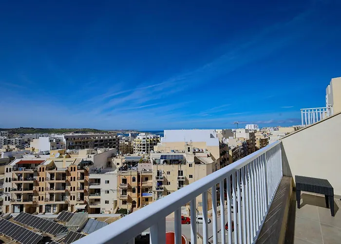Spacious & Quietly Located 2bd Penthouse With Large Terrace & Distant Sea Views St. Paul's Bay